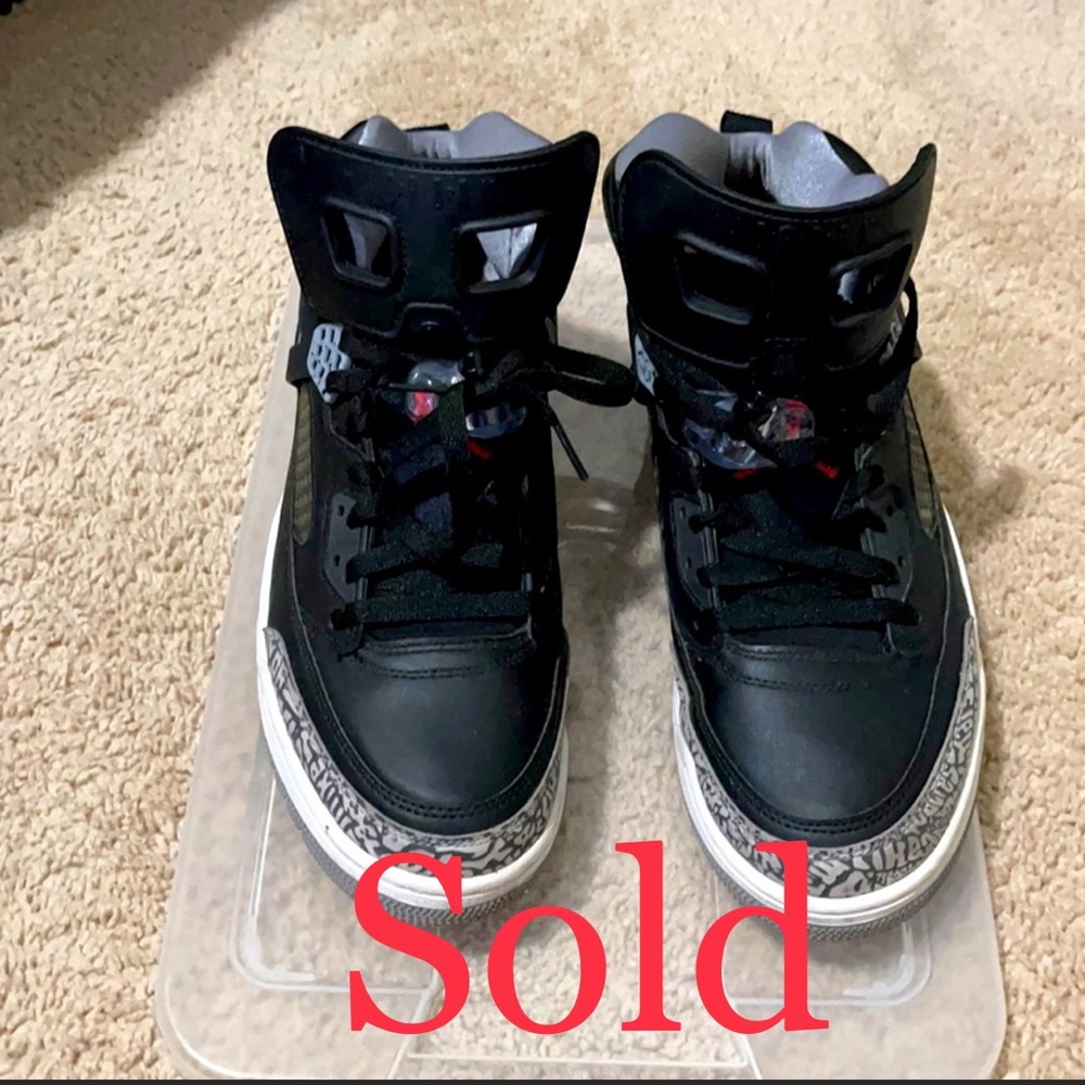 Authentic Air Jordan Spizike Black Cement Grey